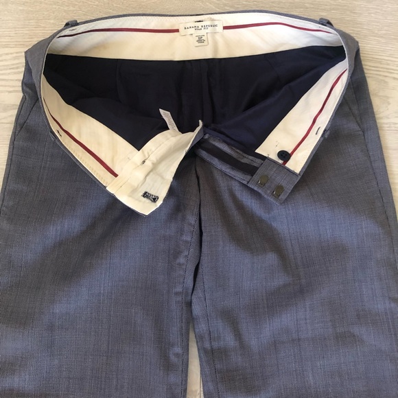 Banana Republic Ryan Fit Navy Wool blend Cuffed Dress Pants - Picture 5 of 16